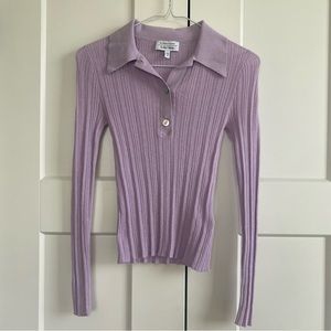 & Other Stories ribbed knit long sleeve polo